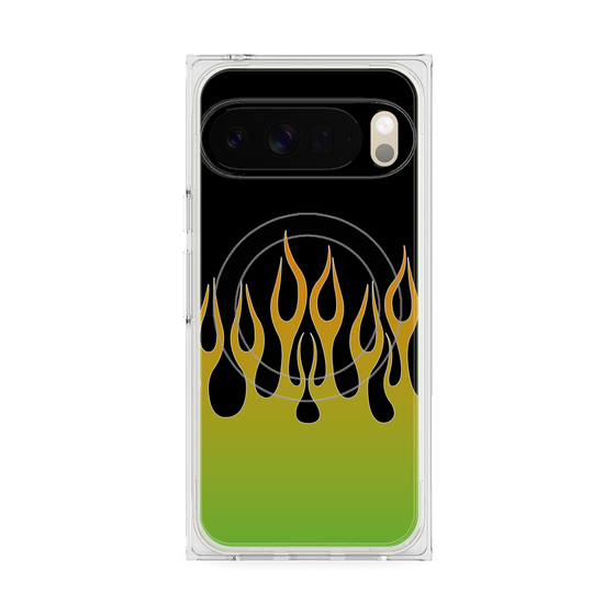 Premium Square Case with Pixelsnap［ Flame - Green ］