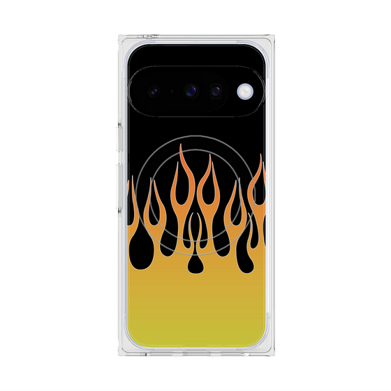 Premium Square Case with Pixelsnap［ Flame - Yellow ］