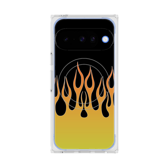 Premium Square Case with Pixelsnap［ Flame - Yellow ］