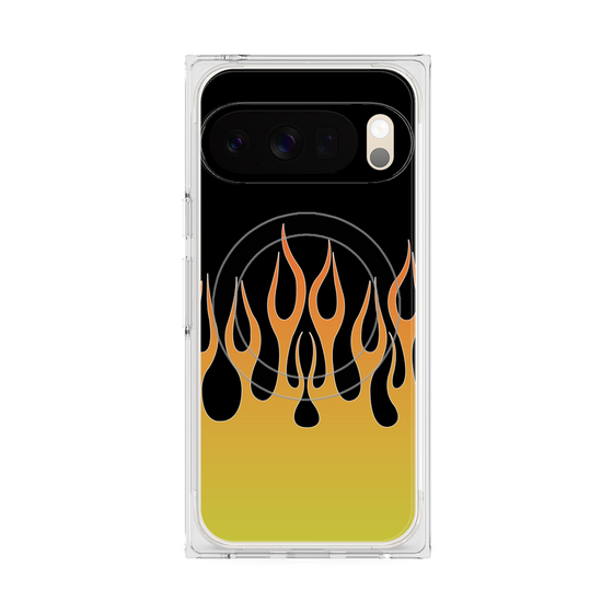 Premium Square Case with Pixelsnap［ Flame - Yellow ］