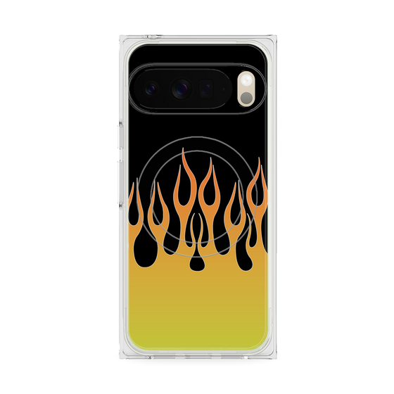 Premium Square Case with Pixelsnap［ Flame - Yellow ］