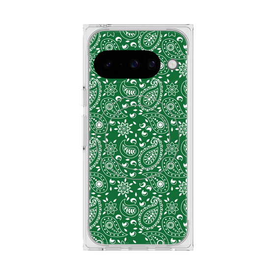 Premium Square Case with Pixelsnap［ Paisley - Green ］