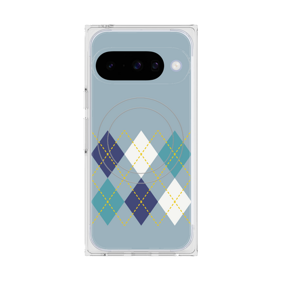 Premium Square Case with Pixelsnap［ Nordic Argyle - Blue ］
