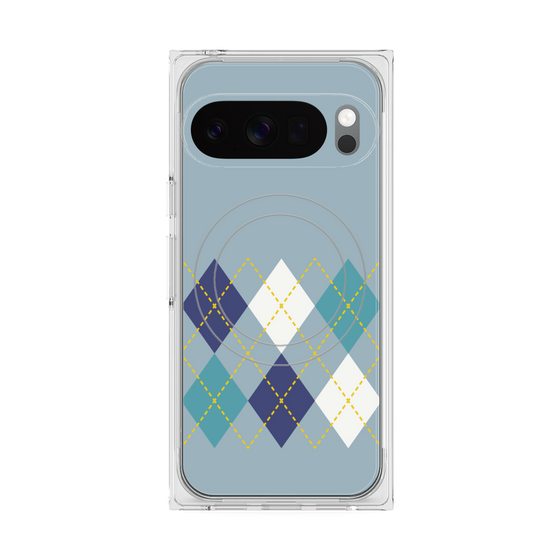 Premium Square Case with Pixelsnap［ Nordic Argyle - Blue ］