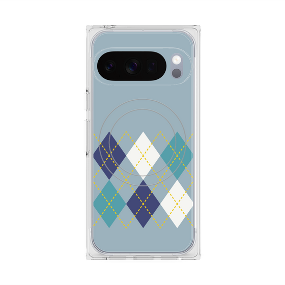 Premium Square Case with Pixelsnap［ Nordic Argyle - Blue ］