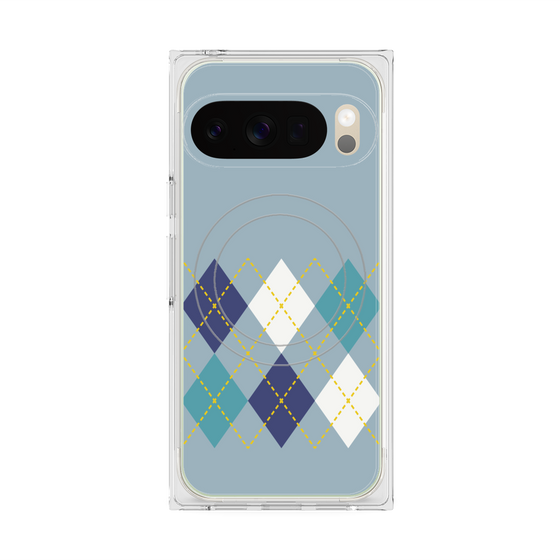 Premium Square Case with Pixelsnap［ Nordic Argyle - Blue ］