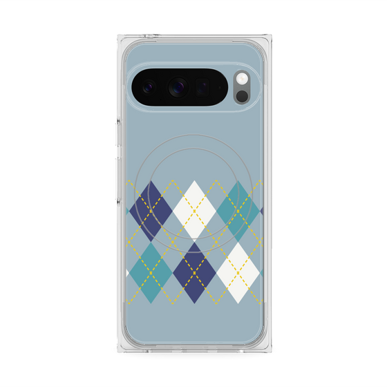 Premium Square Case with Pixelsnap［ Nordic Argyle - Blue ］