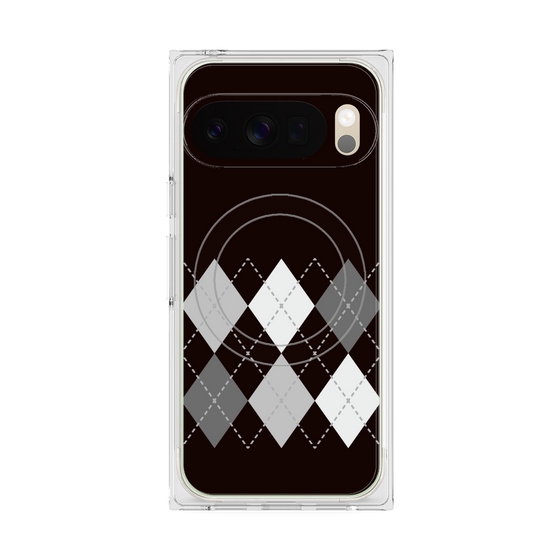 Premium Square Case with Pixelsnap［ Nordic Argyle - Black ］