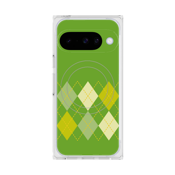 Premium Square Case with Pixelsnap［ Nordic Argyle - Green ］