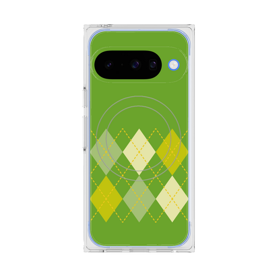Premium Square Case with Pixelsnap［ Nordic Argyle - Green ］