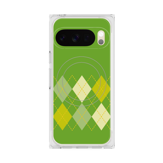 Premium Square Case with Pixelsnap［ Nordic Argyle - Green ］