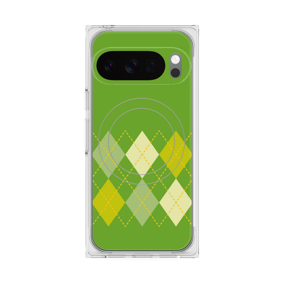 Premium Square Case with Pixelsnap［ Nordic Argyle - Green ］