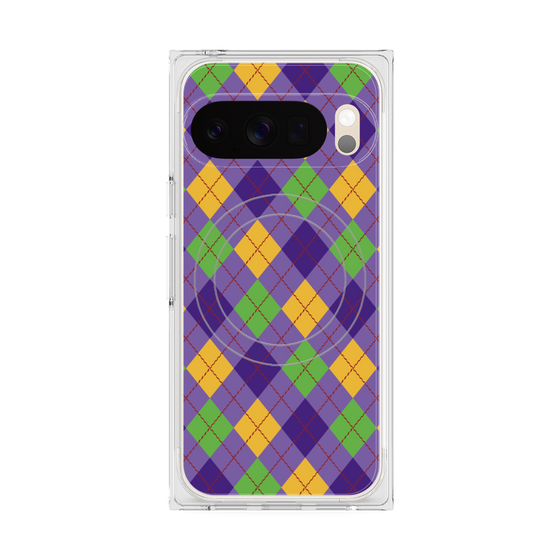 Premium Square Case with Pixelsnap［ Argyle - Purple ］
