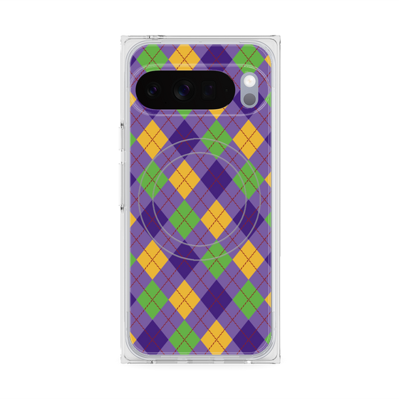 Premium Square Case with Pixelsnap［ Argyle - Purple ］