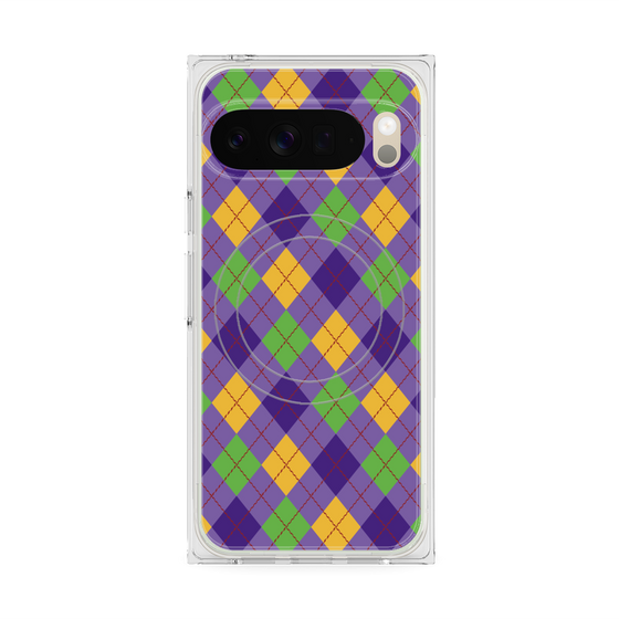 Premium Square Case with Pixelsnap［ Argyle - Purple ］