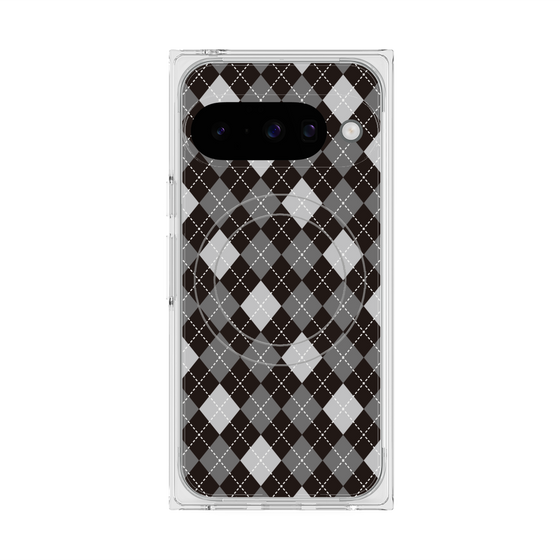 Premium Square Case with Pixelsnap［ Argyle - Black ］