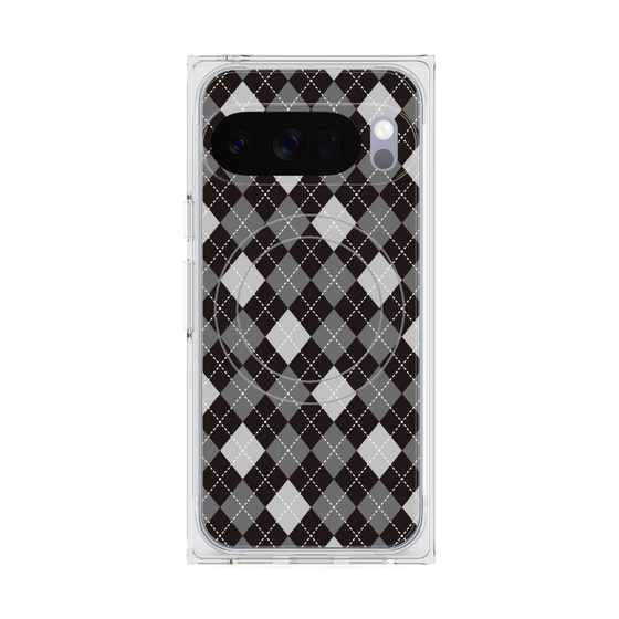 Premium Square Case with Pixelsnap［ Argyle - Black ］