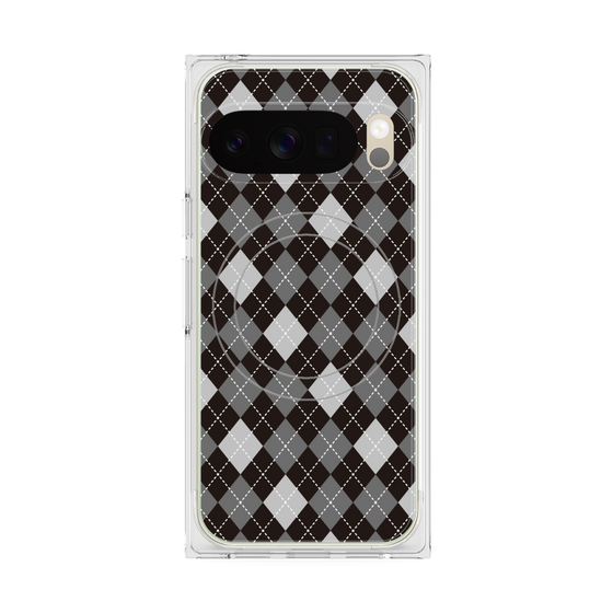 Premium Square Case with Pixelsnap［ Argyle - Black ］