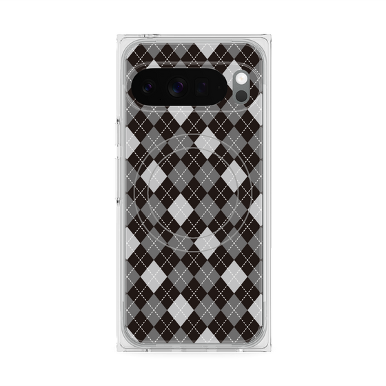Premium Square Case with Pixelsnap［ Argyle - Black ］