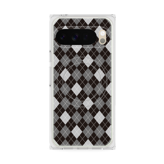 Premium Square Case with Pixelsnap［ Argyle - Black ］