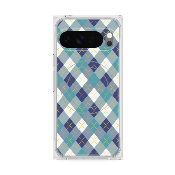 Premium Square Case with Pixelsnap［ Argyle - Blue ］