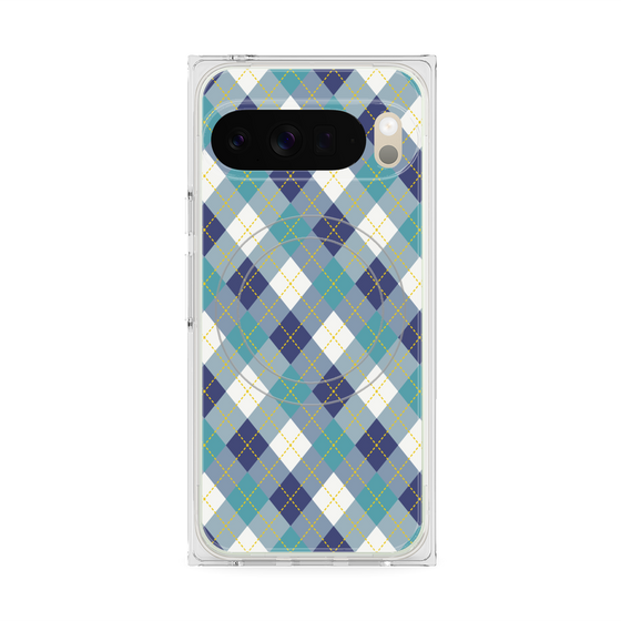 Premium Square Case with Pixelsnap［ Argyle - Blue ］