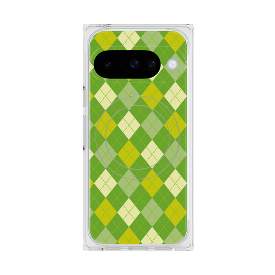 Premium Square Case with Pixelsnap［ Argyle - Green ］