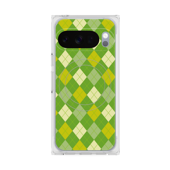 Premium Square Case with Pixelsnap［ Argyle - Green ］