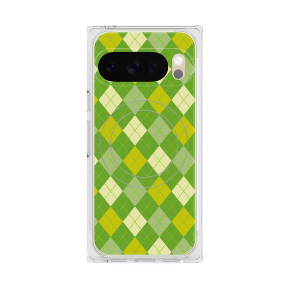 Premium Square Case with Pixelsnap［ Argyle - Green ］