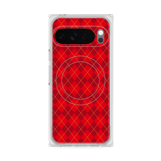 Premium Square Case with Pixelsnap［ Argyle - Red ］