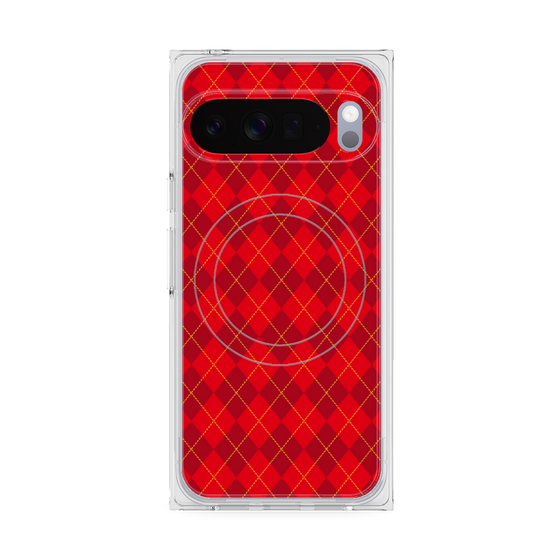 Premium Square Case with Pixelsnap［ Argyle - Red ］