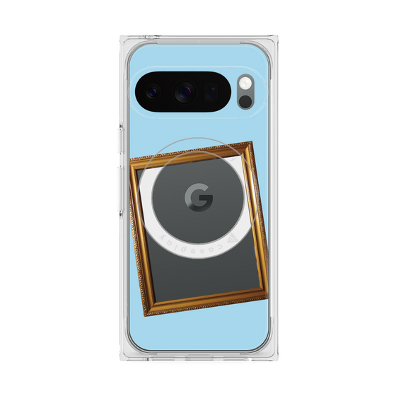 Premium Square Case with Pixelsnap［ Photo Frame - Light Blue ］