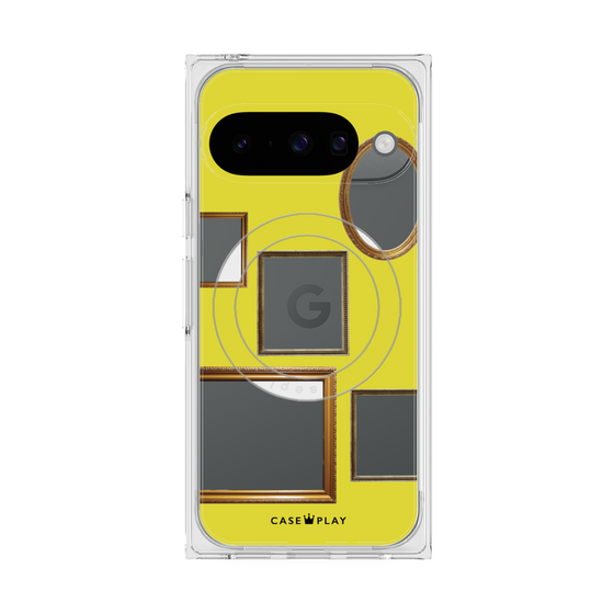 Premium Square Case with Pixelsnap［ Photo Frames - Yellow ］