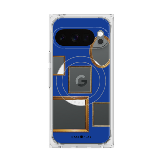 Premium Square Case with Pixelsnap［ Photo Frames - Blue ］