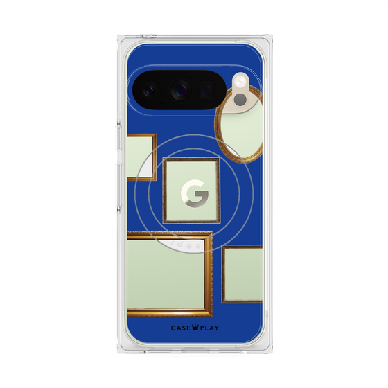 Premium Square Case with Pixelsnap［ Photo Frames - Blue ］