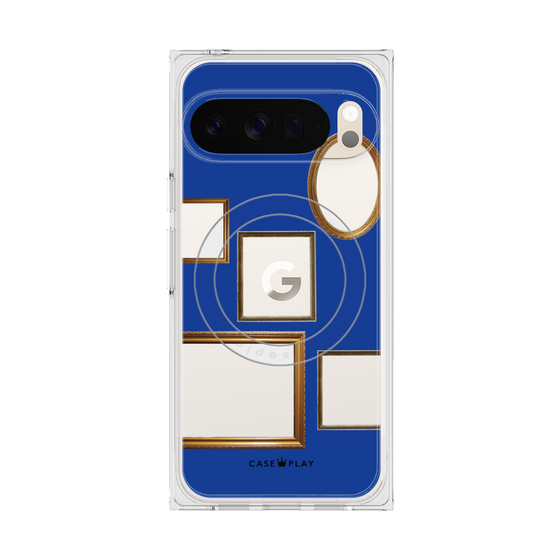 Premium Square Case with Pixelsnap［ Photo Frames - Blue ］