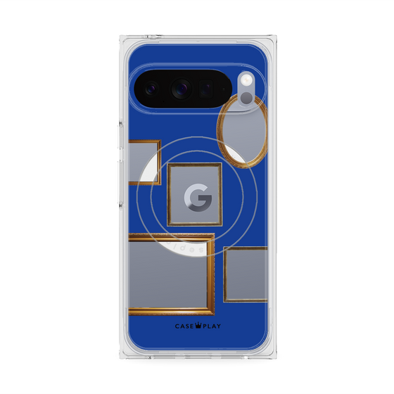 Premium Square Case with Pixelsnap［ Photo Frames - Blue ］