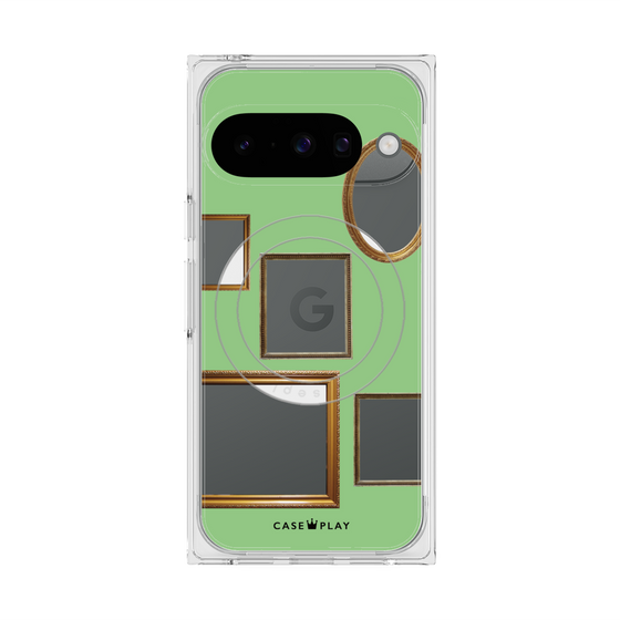 Premium Square Case with Pixelsnap［ Photo Frames - Light Green ］