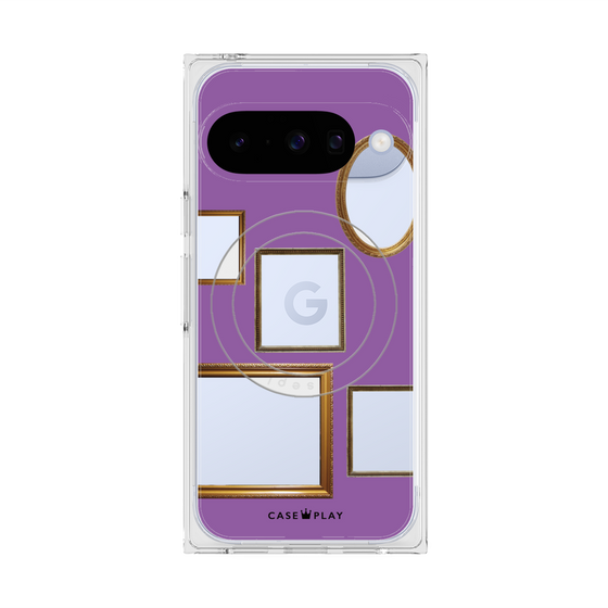 Premium Square Case with Pixelsnap［ Photo Frames - Purple ］