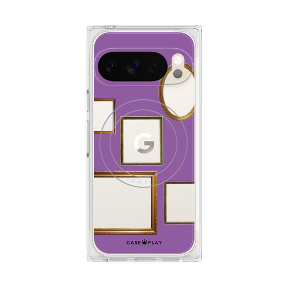 Premium Square Case with Pixelsnap［ Photo Frames - Purple ］