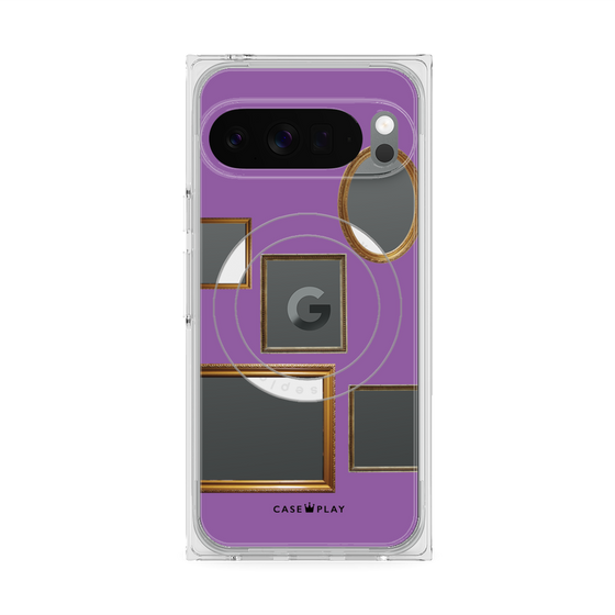 Premium Square Case with Pixelsnap［ Photo Frames - Purple ］