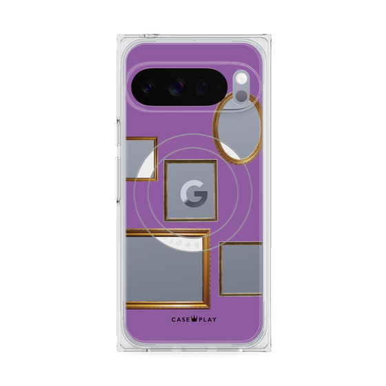 Premium Square Case with Pixelsnap［ Photo Frames - Purple ］