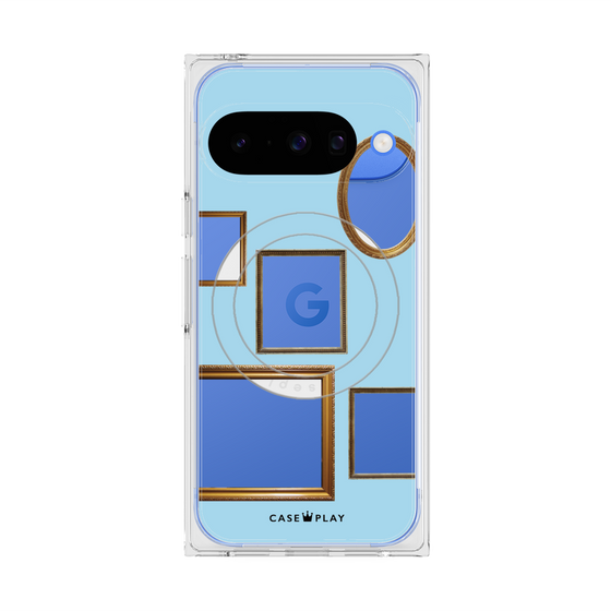 Premium Square Case with Pixelsnap［ Photo Frames - Light Blue ］