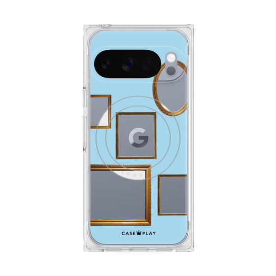 Premium Square Case with Pixelsnap［ Photo Frames - Light Blue ］