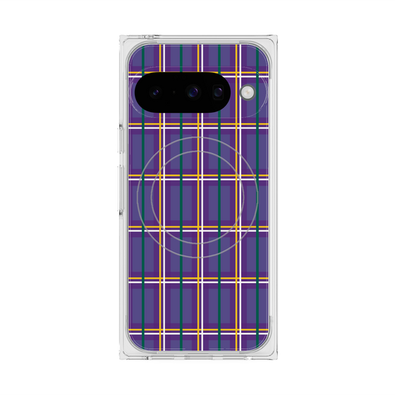 Premium Square Case with Pixelsnap［ Tartan Check - Purple ］