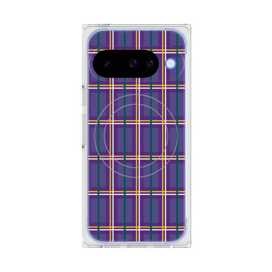 Premium Square Case with Pixelsnap［ Tartan Check - Purple ］