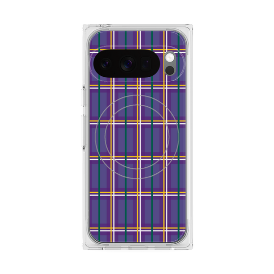 Premium Square Case with Pixelsnap［ Tartan Check - Purple ］