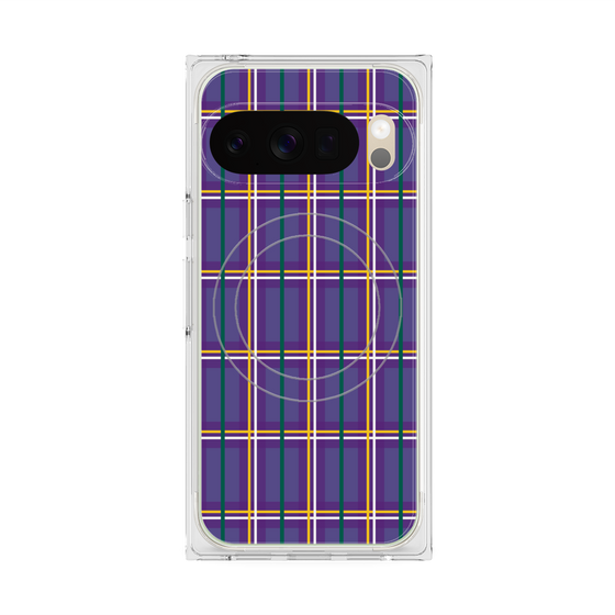 Premium Square Case with Pixelsnap［ Tartan Check - Purple ］