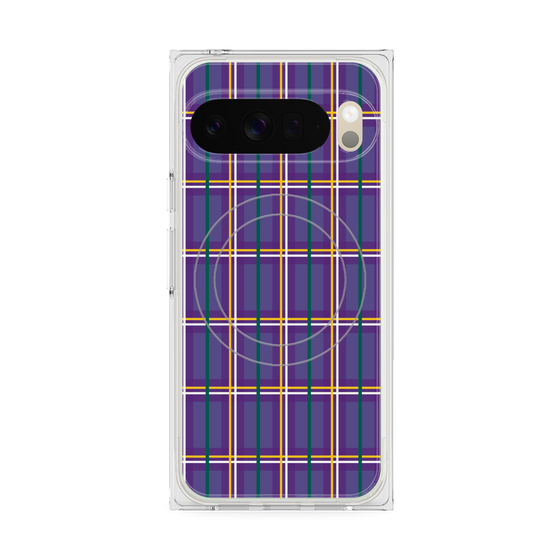 Premium Square Case with Pixelsnap［ Tartan Check - Purple ］