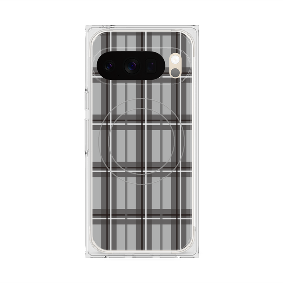 Premium Square Case with Pixelsnap［ Tartan Check - Gray ］
